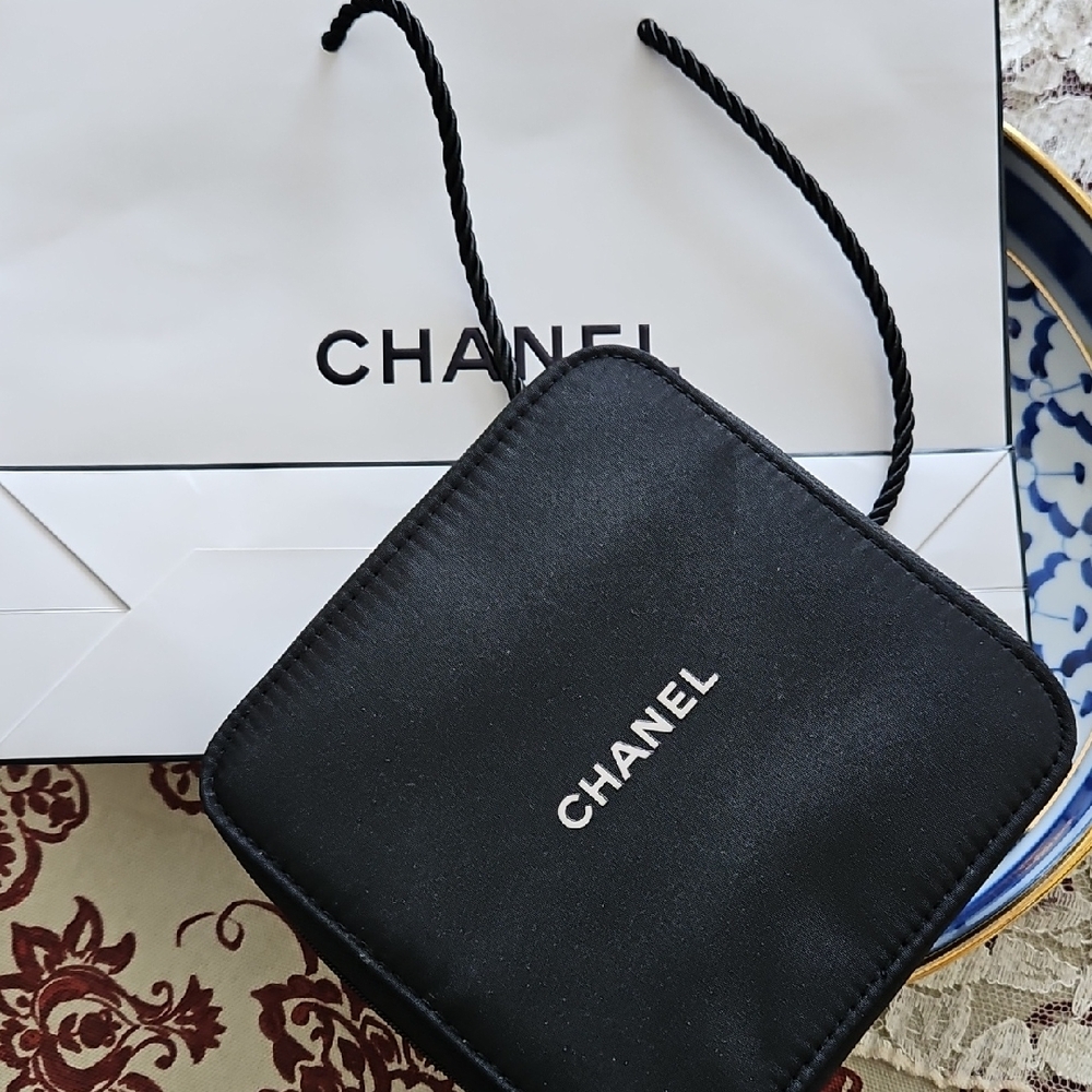 Chanel Classic Black Fabric Pouch
